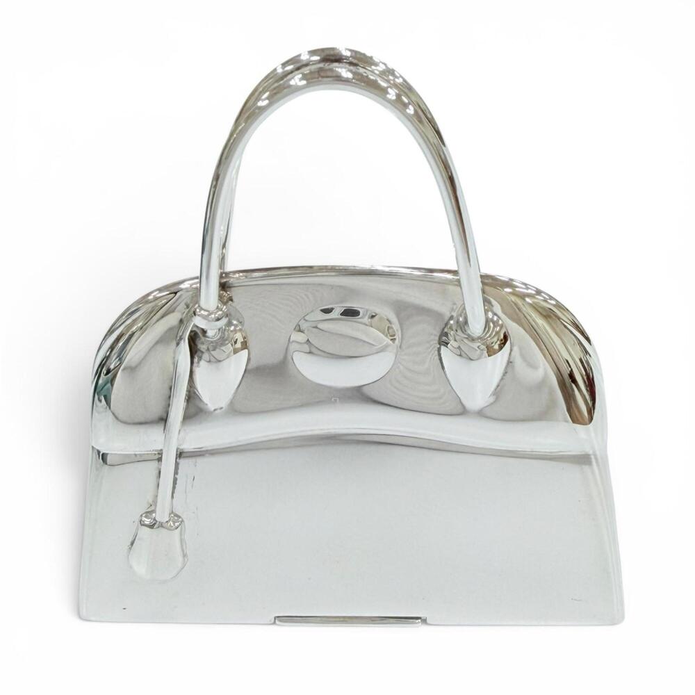 HERMES Vintage SV950 Bolide Bag Motif Pill Case Pendant Top, Silver, Made in ...